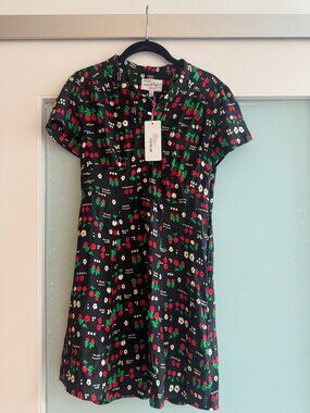 NWT HVN Morgan Cherry Butterfly Silk Mini Dress Size 4